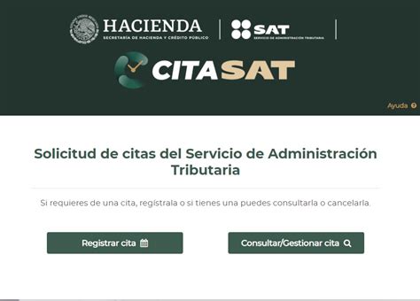 crear cita sat|Sistema de citas